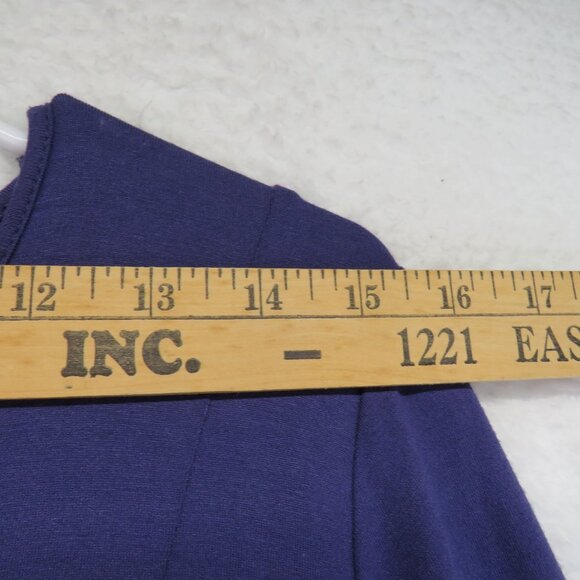 J Jill Wearever Dress Womens Size 8 Blue Midi Long Sleeve Stretch - Picture 7 of 10
